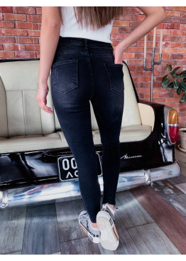 Женские джинсы скини с завышенной посадкой